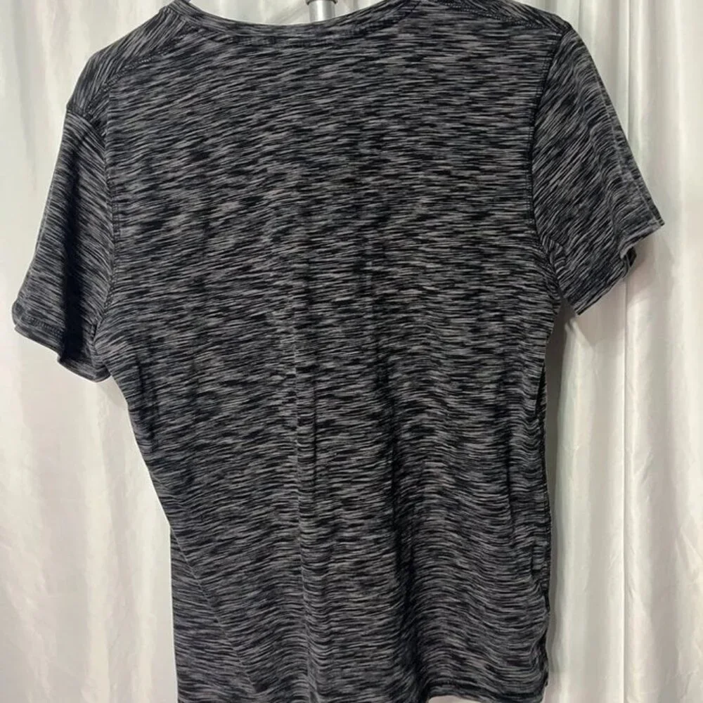 Game Time Black Heathered V-Neck Tee Shirt Women’s 1X Activewear